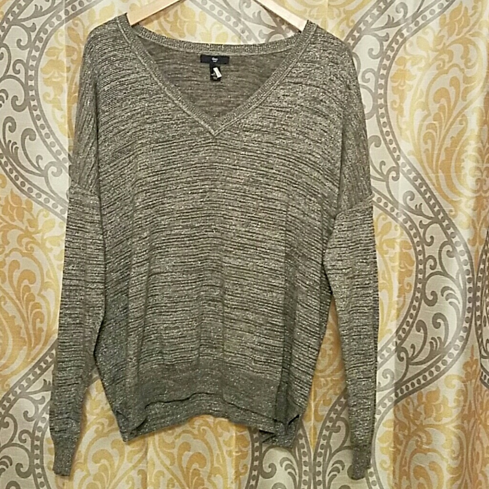 Metallic silver sweater